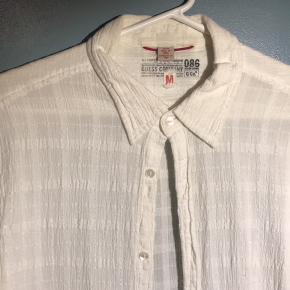 Guess Mens Long Sleeve White Button Down - Picture 4 of 16